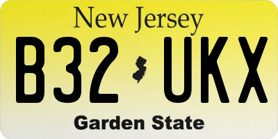 NJ license plate B32UKX