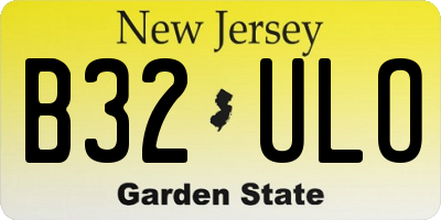 NJ license plate B32ULO