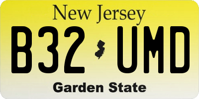 NJ license plate B32UMD