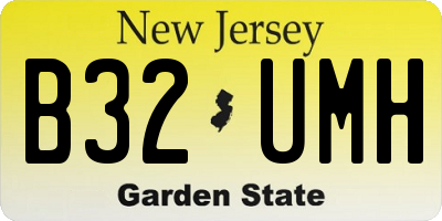 NJ license plate B32UMH