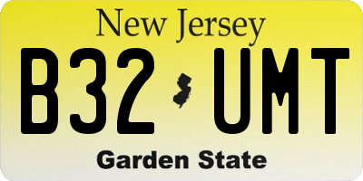 NJ license plate B32UMT