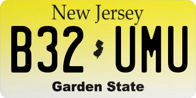 NJ license plate B32UMU