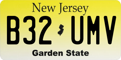 NJ license plate B32UMV