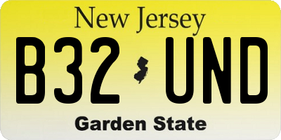 NJ license plate B32UND