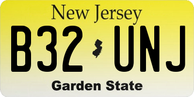 NJ license plate B32UNJ