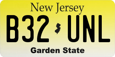 NJ license plate B32UNL