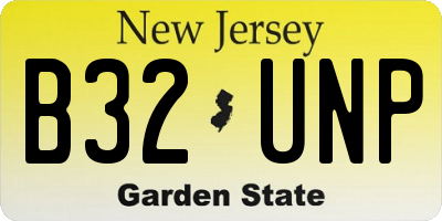 NJ license plate B32UNP