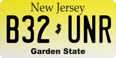 NJ license plate B32UNR