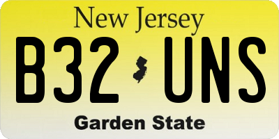 NJ license plate B32UNS
