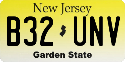NJ license plate B32UNV