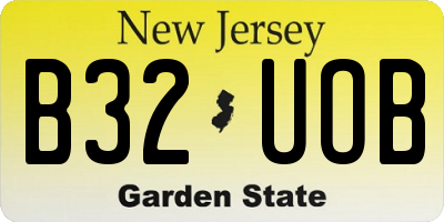 NJ license plate B32UOB