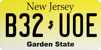 NJ license plate B32UOE