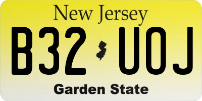 NJ license plate B32UOJ