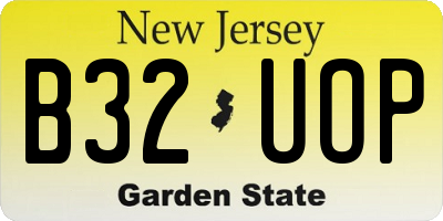 NJ license plate B32UOP