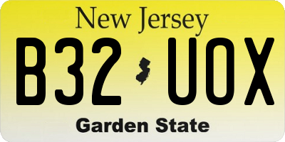 NJ license plate B32UOX