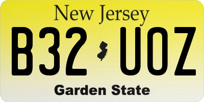NJ license plate B32UOZ