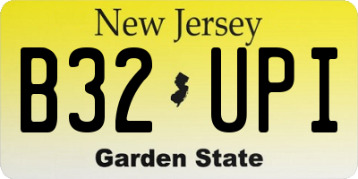 NJ license plate B32UPI