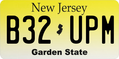 NJ license plate B32UPM