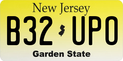 NJ license plate B32UPO