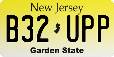 NJ license plate B32UPP
