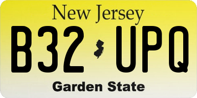 NJ license plate B32UPQ