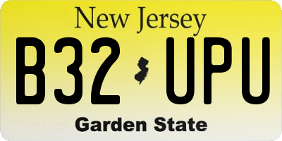 NJ license plate B32UPU