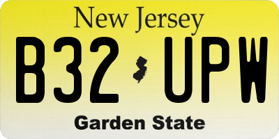 NJ license plate B32UPW