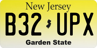 NJ license plate B32UPX