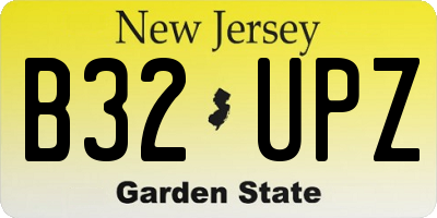 NJ license plate B32UPZ