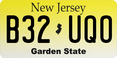 NJ license plate B32UQO
