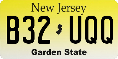 NJ license plate B32UQQ