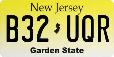 NJ license plate B32UQR