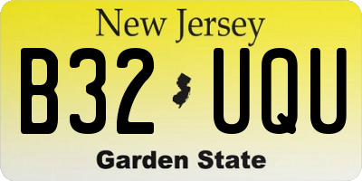 NJ license plate B32UQU