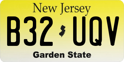 NJ license plate B32UQV