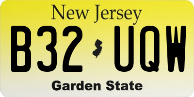 NJ license plate B32UQW