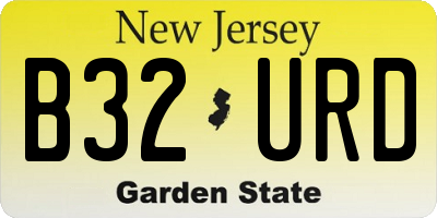 NJ license plate B32URD