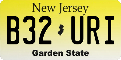 NJ license plate B32URI