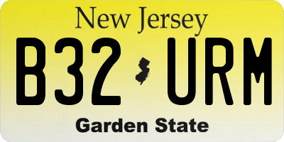 NJ license plate B32URM