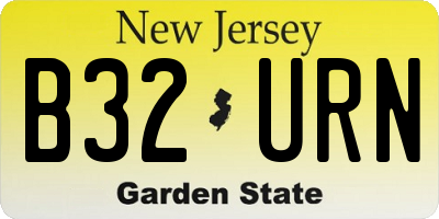 NJ license plate B32URN
