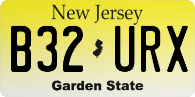 NJ license plate B32URX