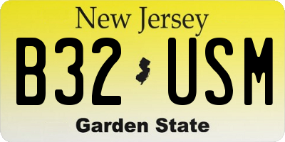 NJ license plate B32USM