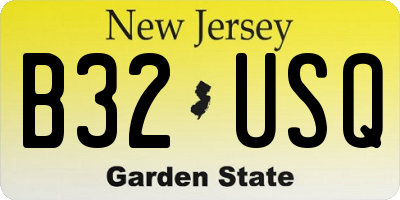 NJ license plate B32USQ