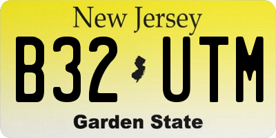 NJ license plate B32UTM