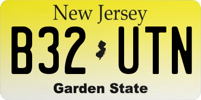 NJ license plate B32UTN
