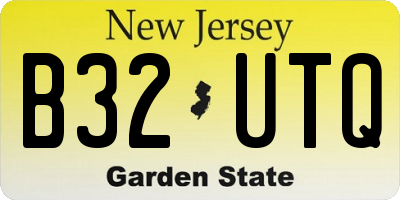 NJ license plate B32UTQ