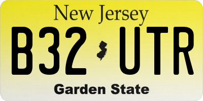 NJ license plate B32UTR