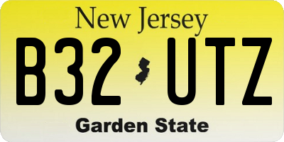 NJ license plate B32UTZ