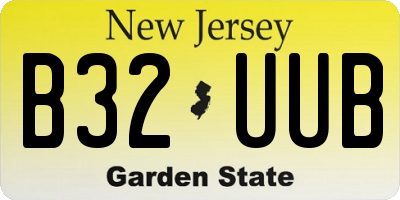 NJ license plate B32UUB