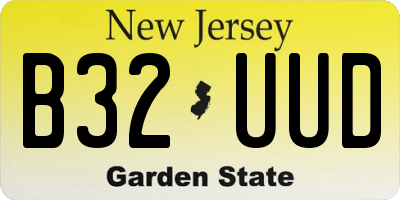 NJ license plate B32UUD