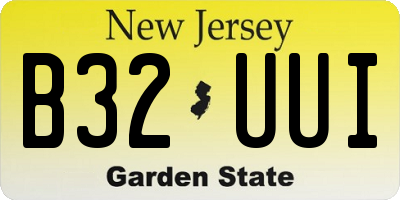 NJ license plate B32UUI